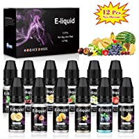 E-Líquido- 12 X 10mL E Liquido Vaper Sin Nicotina- E-Liquid VG70-PG30- Set E-Líquido Para Cigarrillos Electrónicos-E…
